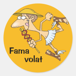 Latin: Fama volat Classic Round Sticker