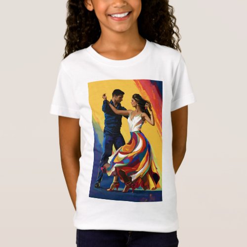 Latin Flames Dynamic Dancers Design T_Shirt