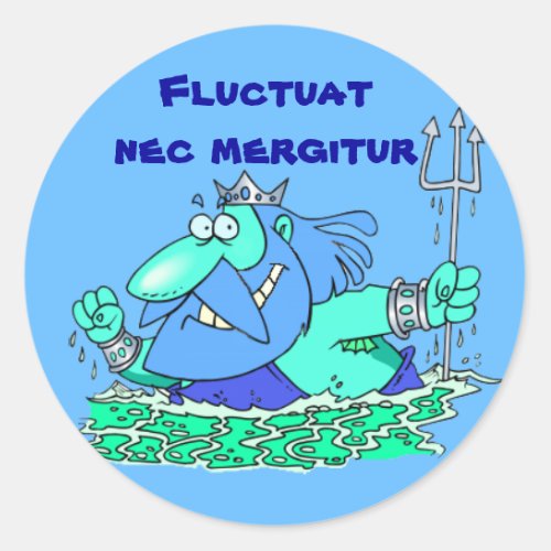 Latin Fluctuat nec mergitur Classic Round Sticker
