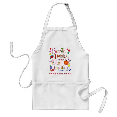 Latin Grace Before Meals _ Bless Us O Lord Adult Apron