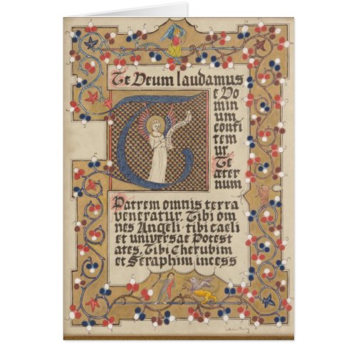 Latin Hymn Medieval Style Illuminated Calligraphy