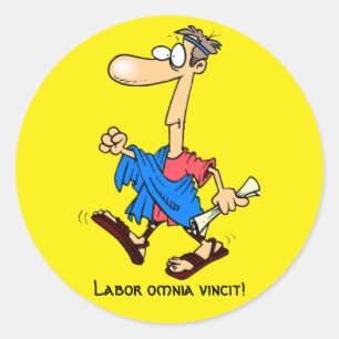 Latin: Labor omnia vincit! Classic Round Sticker