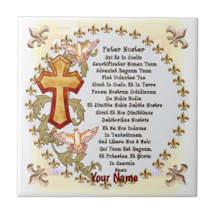 Latin Lords Prayer Ceramic Tile