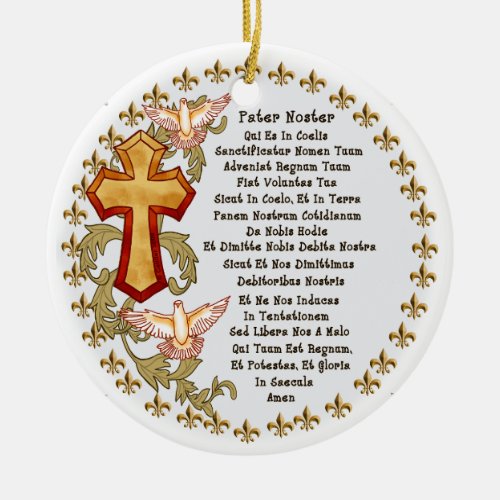 Latin Lords Prayer custom name Ornament