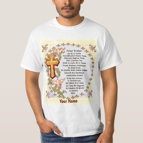 Latin  Lords Prayer custom name T_Shirt