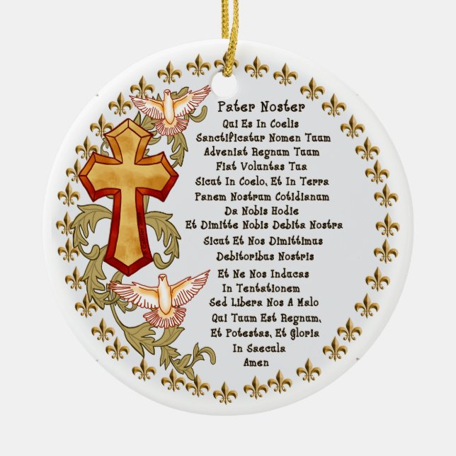 Latin Lords Prayer  Ornament (Front)