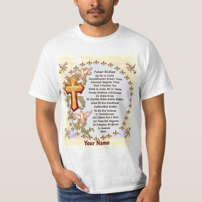 Latin  Lords Prayer  T-Shirt (Front)