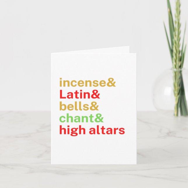 Latin Mass Cute Funny Modern Typography Informal Card (Front)