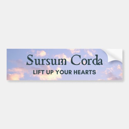 Latin Mass Sursum Corda Trad Catholic Sky Blue Bumper Sticker