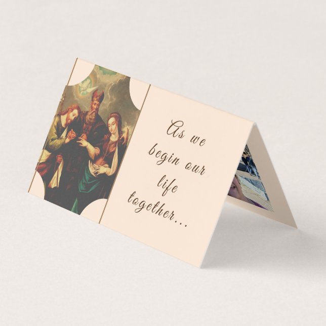 Latin Mass Wedding Photo Favors Business Card (Front)