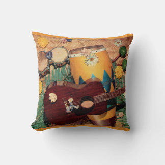 Latin music instruments throw pillow