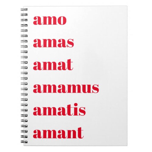 Latin Notebook Amo Amas Amat Schooldays Theme Notebook