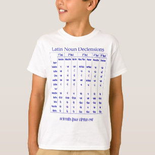 Latin Noun Declension Chart for Classical Educatio T-Shirt