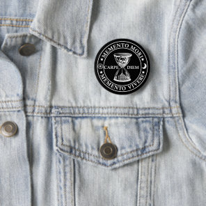Latin Phrase - Memento Mori Memento Vivere Button