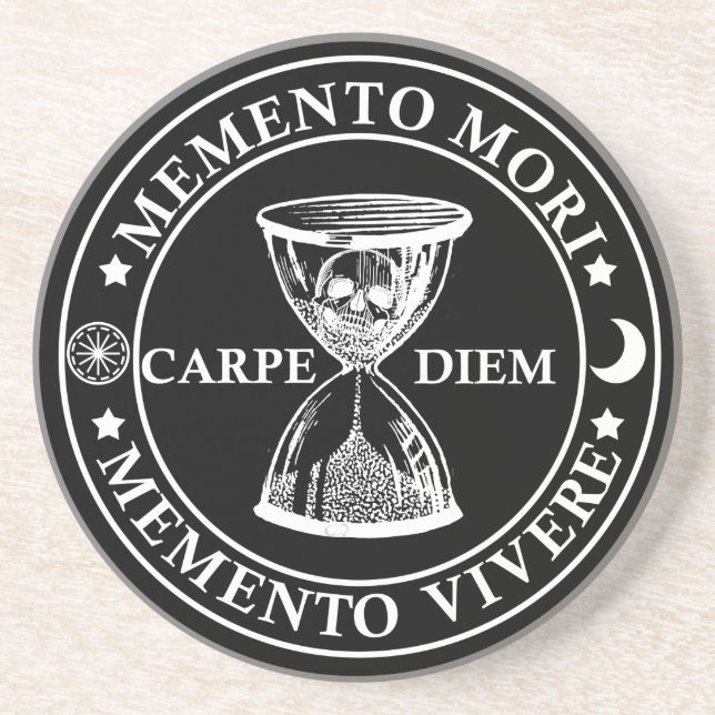 Latin Phrase - Memento Mori Memento Vivere Coaster (Front)