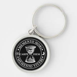 Latin Phrase - Memento Mori Memento Vivere Keychain