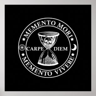 Latin Phrase - Memento Mori Memento Vivere Poster