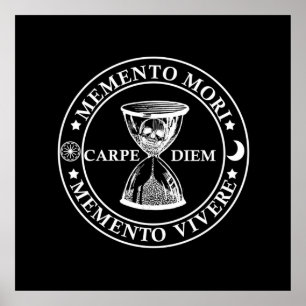 Latin Phrase - Memento Mori Memento Vivere Poster
