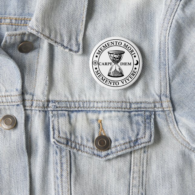Latin Phrase - Seize the Day - Memento Mori Button (In Situ)
