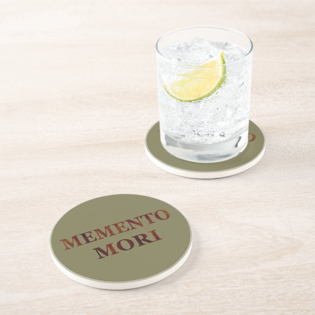 Latin Phrase - Seize the Day - Memento Mori Coaster (Side)