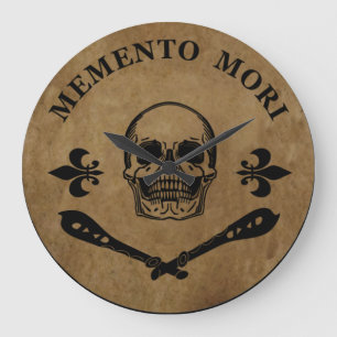 Latin Phrase - Seize the Day - Memento Mori Large Clock