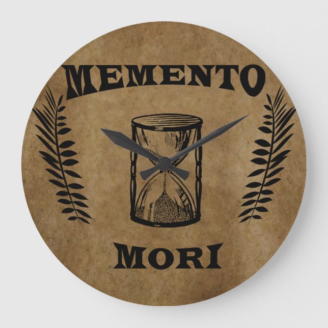 Latin Phrase - Seize the Day - Memento Mori  Large Clock (Front)