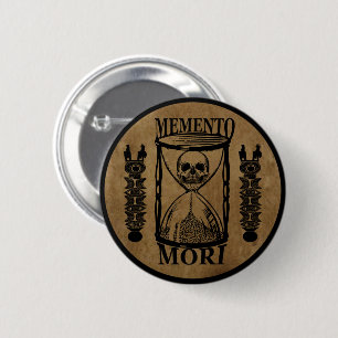Latin Phrase - Seize the Day - Memento Mori Skull Button