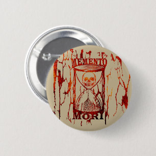 Latin Phrase - Seize the Day - Memento Mori Skull  Button