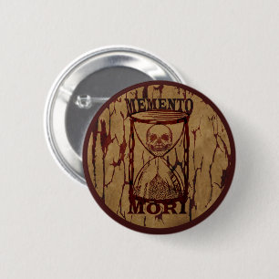 Latin Phrase - Seize the Day - Memento Mori Skull Button