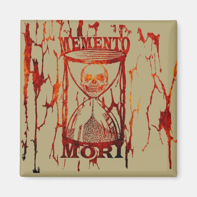 Latin Phrase - Seize The Day - Memento Mori Skull Magnet (Front)