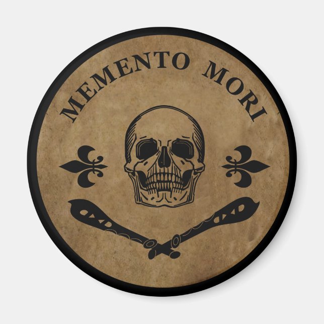Latin Phrase - Seize the Day - Memento Mori Skull Magnet (Front)