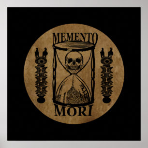 Latin Phrase - Seize the Day - Memento Mori Skull Poster