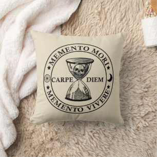 Latin Phrase - Seize the Day - Memento Mori Throw Pillow