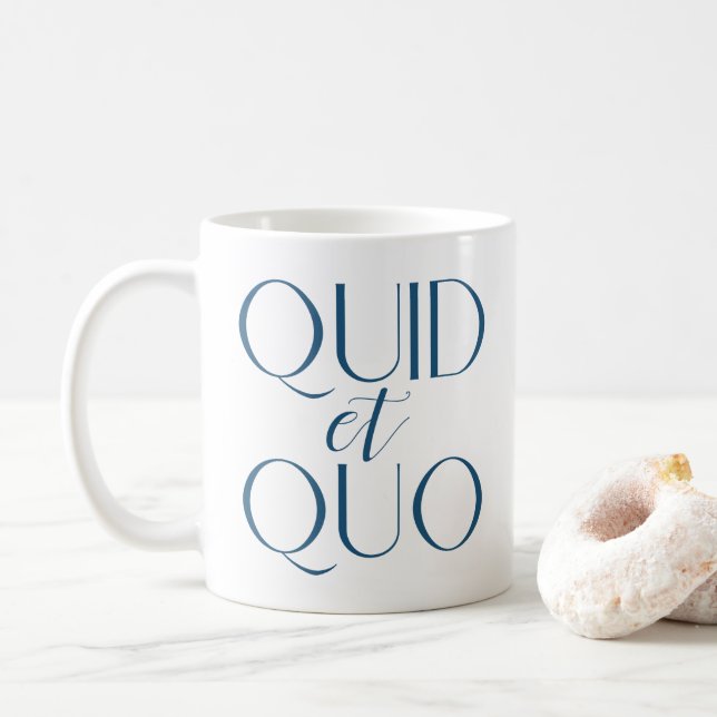 Latin Quid et Quo Classical Education Coffee Mug (With Donut)