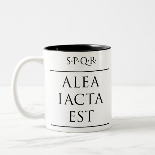 Latin quote Alea iacta est Two_Tone Coffee Mug