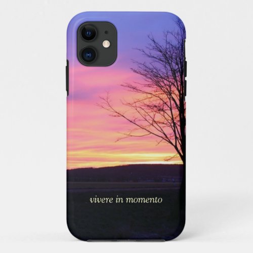 Latin Quote LIve in the Moment iPhone 11 Case