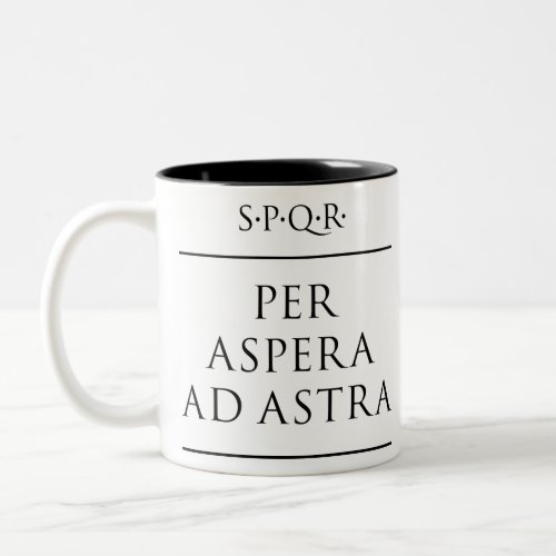 Latin quote Per aspera ad astra Two_Tone Coffee Mug