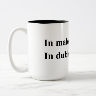 Latin saying: "Often wrong, but Never in doubt" Two-Tone Coffee Mug