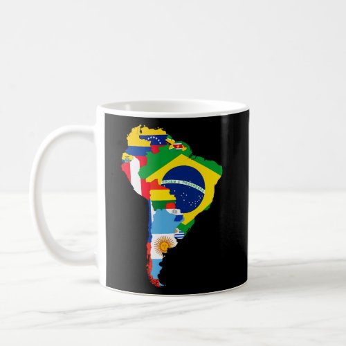 Latin South America Continent Map Flags Coffee Mug