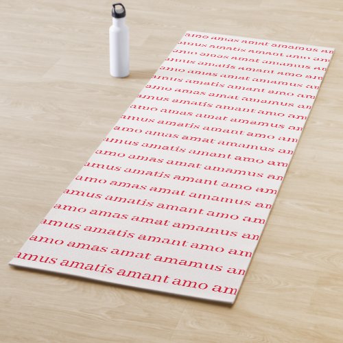 Latin Teacher Amo Amas Amat Red Yoga Mat