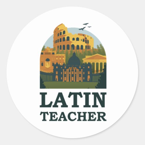 Latin Teacher Ancient Rome Classic Round Sticker