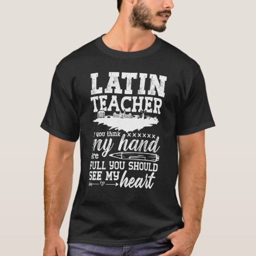 Latin Teacher Rome Language Lesson Student School T_Shirt