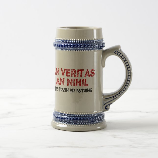 Latin Truth Quote Beer Stein (Right)