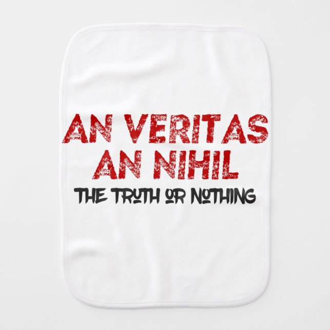 Latin Truth Quote Burp Cloth (Front)
