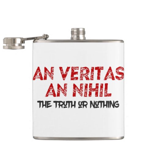 Latin Truth Quote Hip Flask