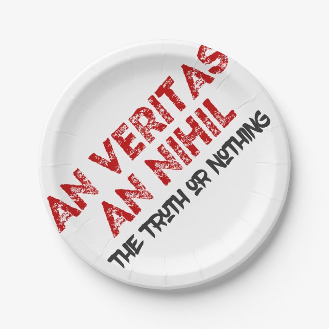 Latin Truth Quote Paper Plates (Front)