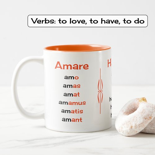 Latin verbs teacher or student Two_Tone coffee mug