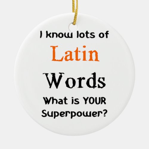 latin words ceramic ornament