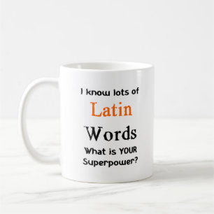 latin words coffee mug