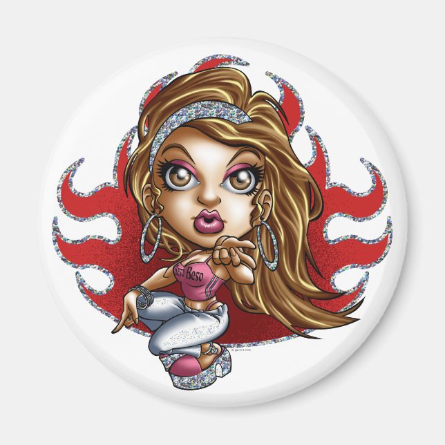 Latina Beso Kiss Magnet (Front)